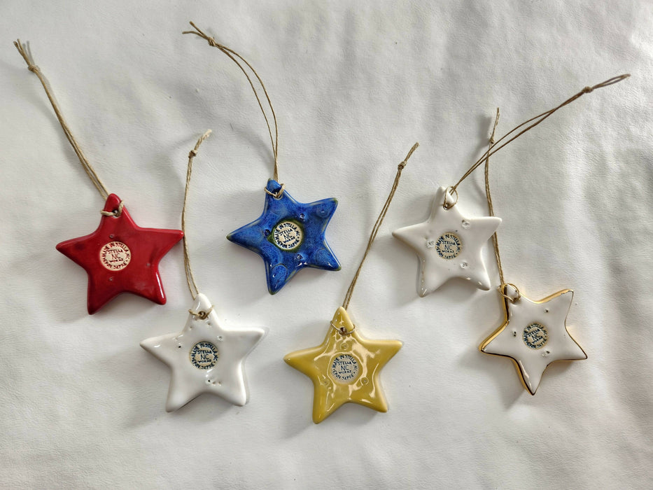 Star Ornaments - Pottery July 4th Ornaments