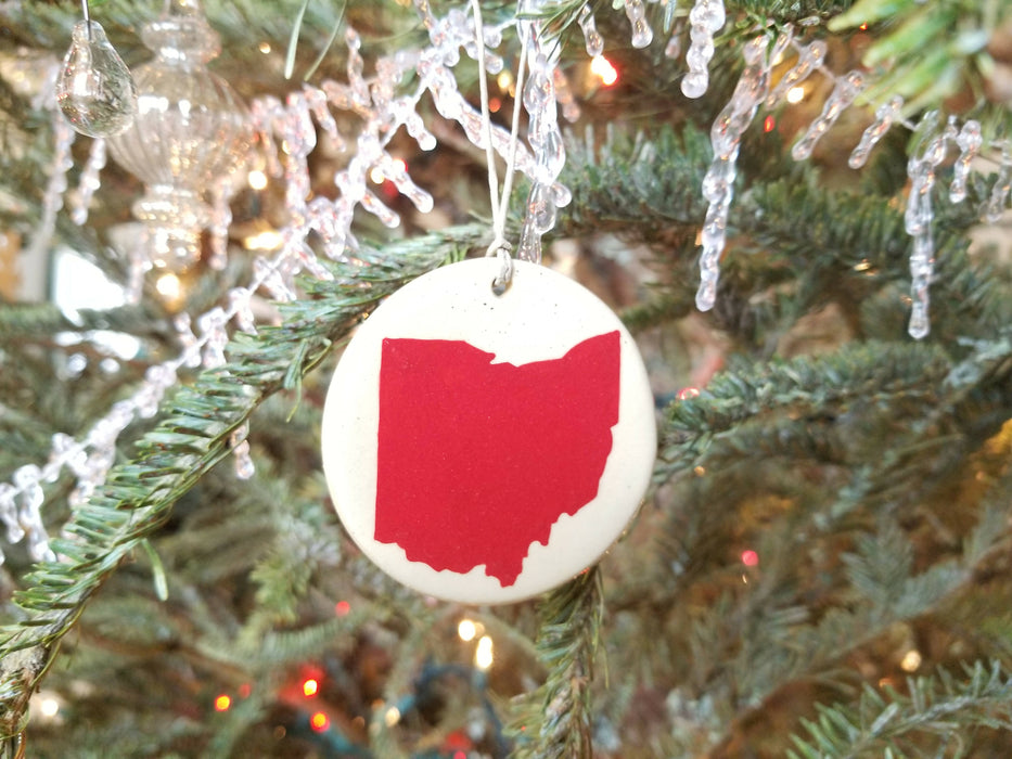 OH Ohio Christmas Ornament - Pottery Ornament