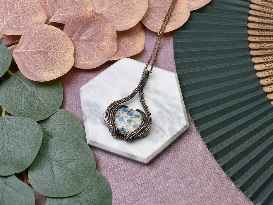 Wire Wrapped Copper Pendant With K2 Stone