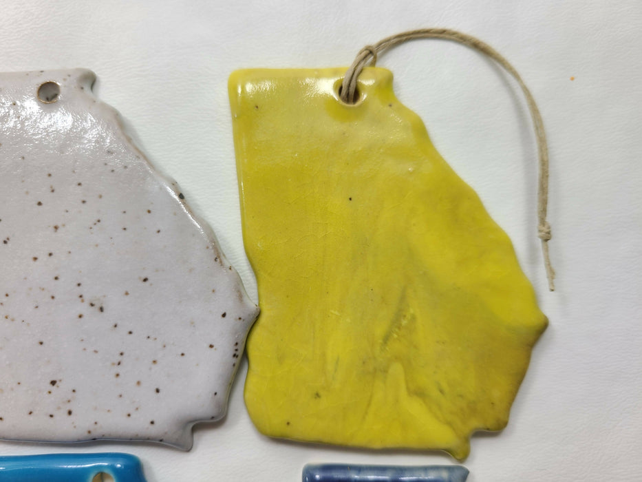 GA Georgia Christmas Ornament - Pottery Ornament