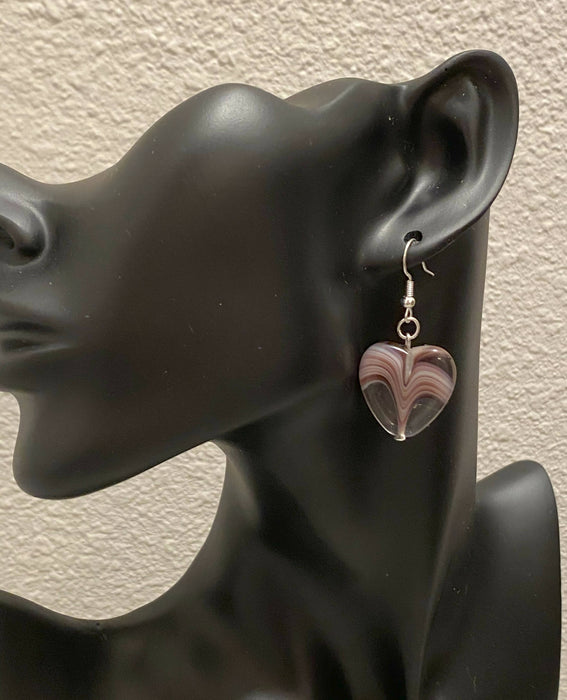 Czech Glass Heart Earrings