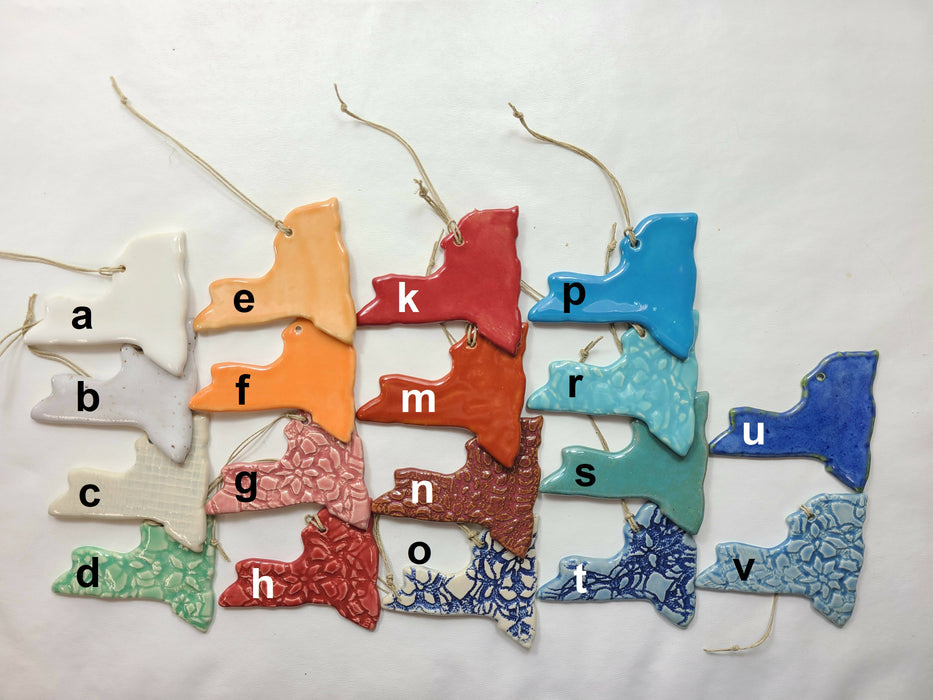 NY New York Christmas Ornament - Pottery Ornament