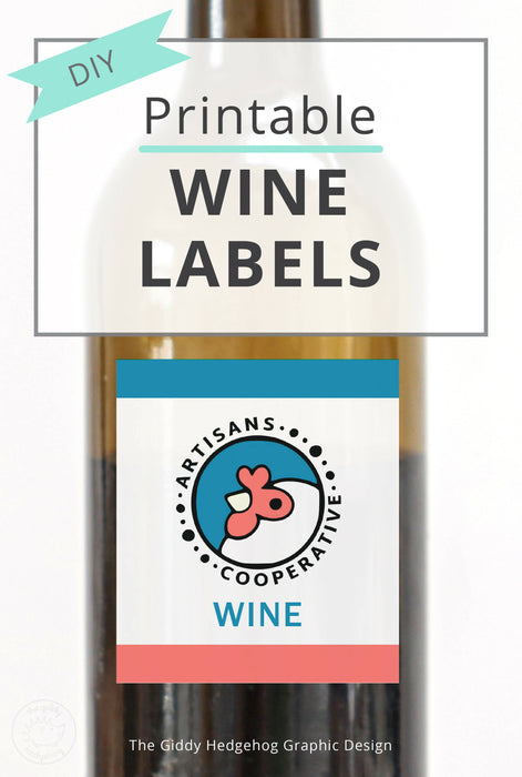 Printable DIY Wine Bottle Label for Artisans Cooperative Fundraiser, INSTANT DOWNLOAD