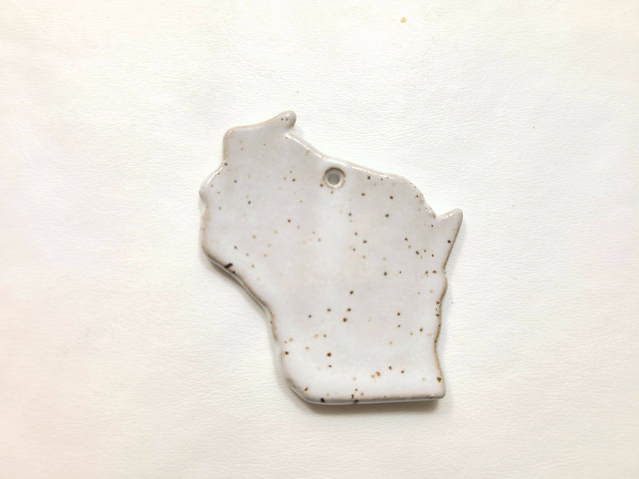 WI Wisconsin Christmas Ornament - Pottery Ornament