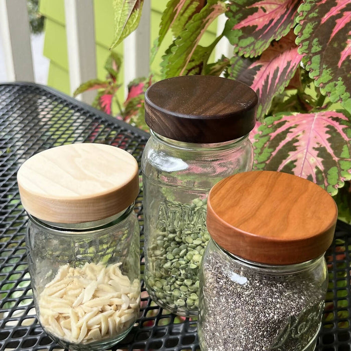 wooden mason jar lids