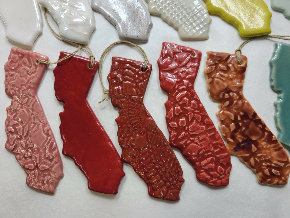 CA California Christmas Ornament - Pottery Ornament