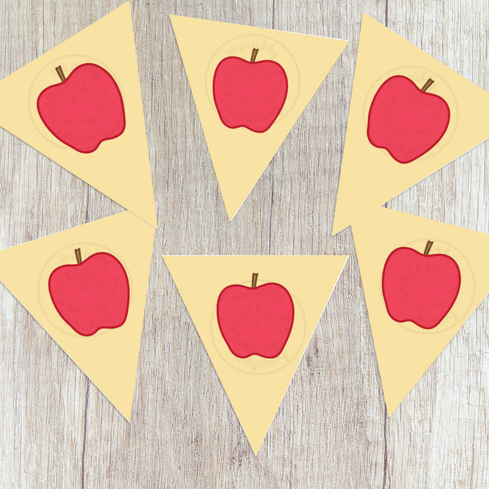 DIY Printable Apple Banner for Teacher Appreciation or Apple Themed Birthday Party, INSTANT DOWNLOAD