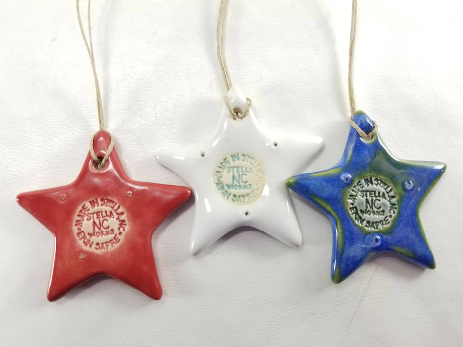 Star Ornaments - Pottery July 4th Ornaments