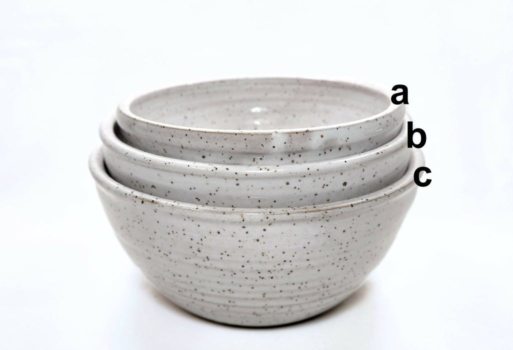 Speckled White Pottery Bowls - ceramic bowls