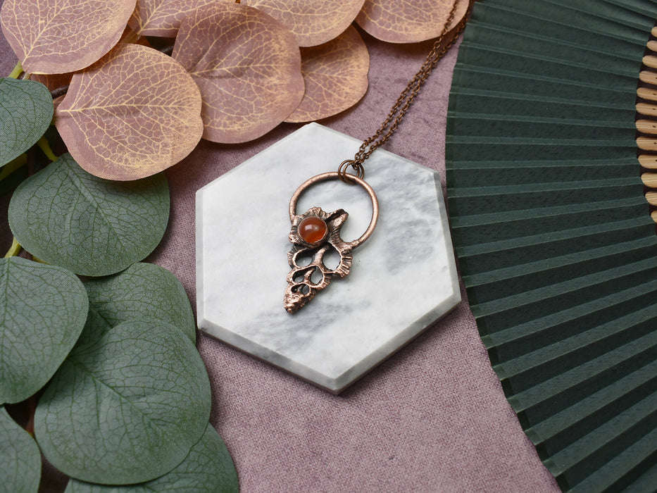 Center Cut Maple Leaf Shell With Red Agate