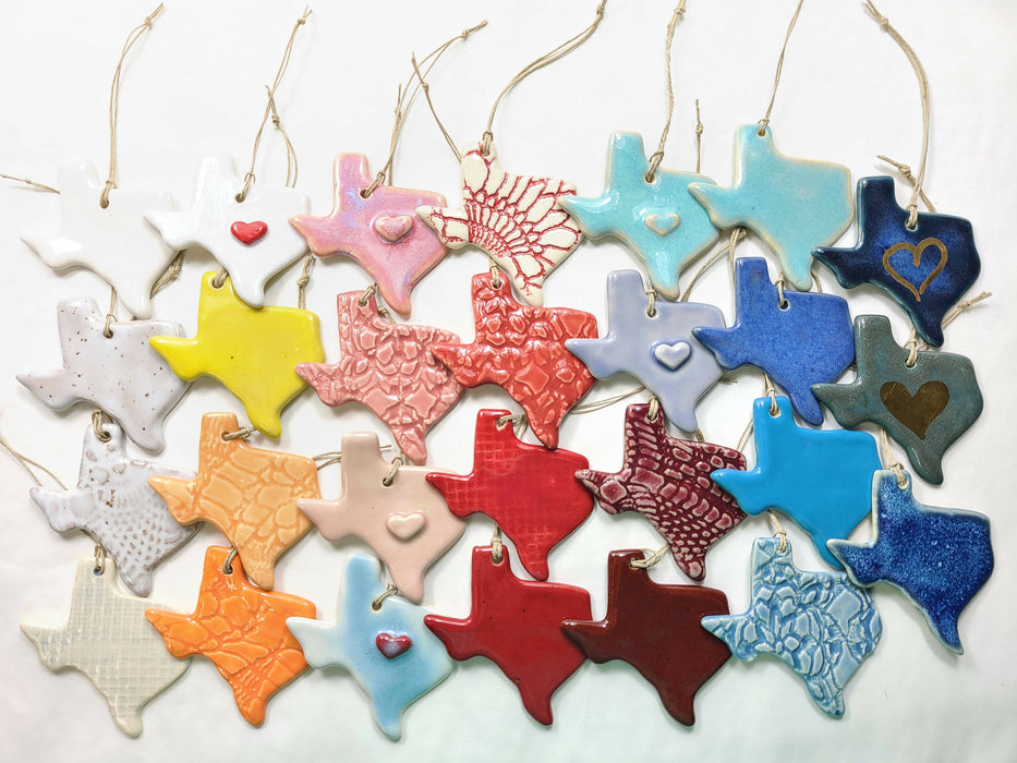 TX Texas Christmas Ornament - Pottery Ornament