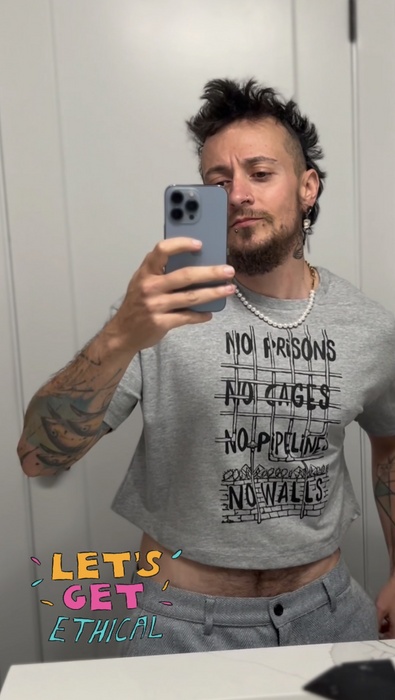 No Prisons, No Cages, No Walls, No Pipelines Ethically Made Shirt, Crop Top and Sweatshirt