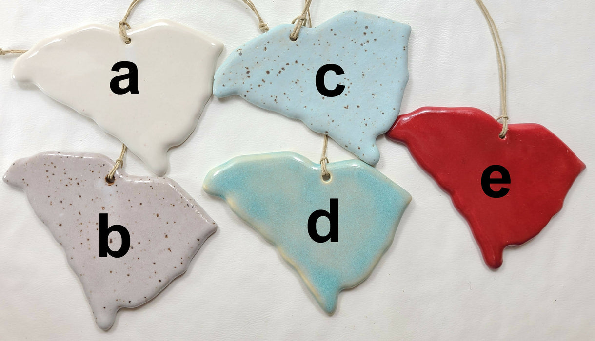 SC South Carolina Christmas Ornament - Pottery Ornament