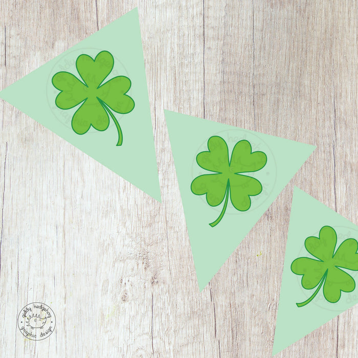 DIY Printable Shamrock Banner Saint Patrick's Day Garland Party Decorations, Instant Download