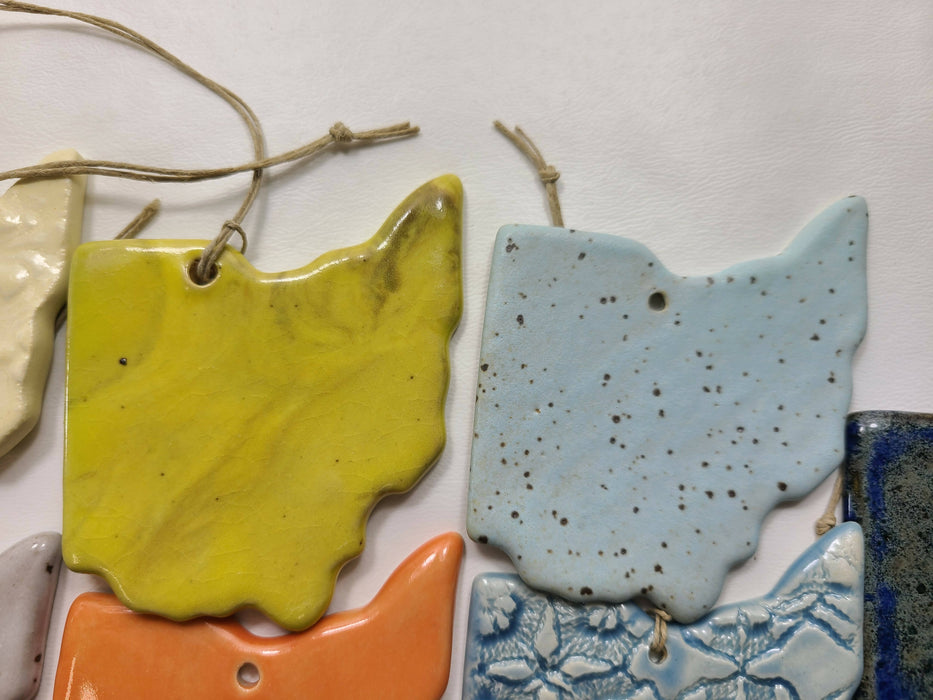OH Ohio Christmas Ornament - Pottery Ornament